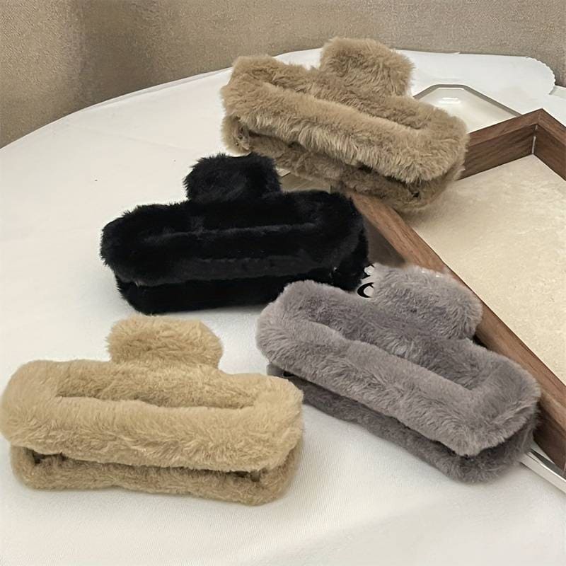 Plush Hair Clip, Women Fuzzy Jaw Hair Clip, Fluffy Imitation Hair Catcher, Hair Styling Claws for Women, Plush Hair Clip, Women Fuzzy Jaw Hair Clip, Fluffy Imitation Hair Catcher, Hair Styling Claws for Women,